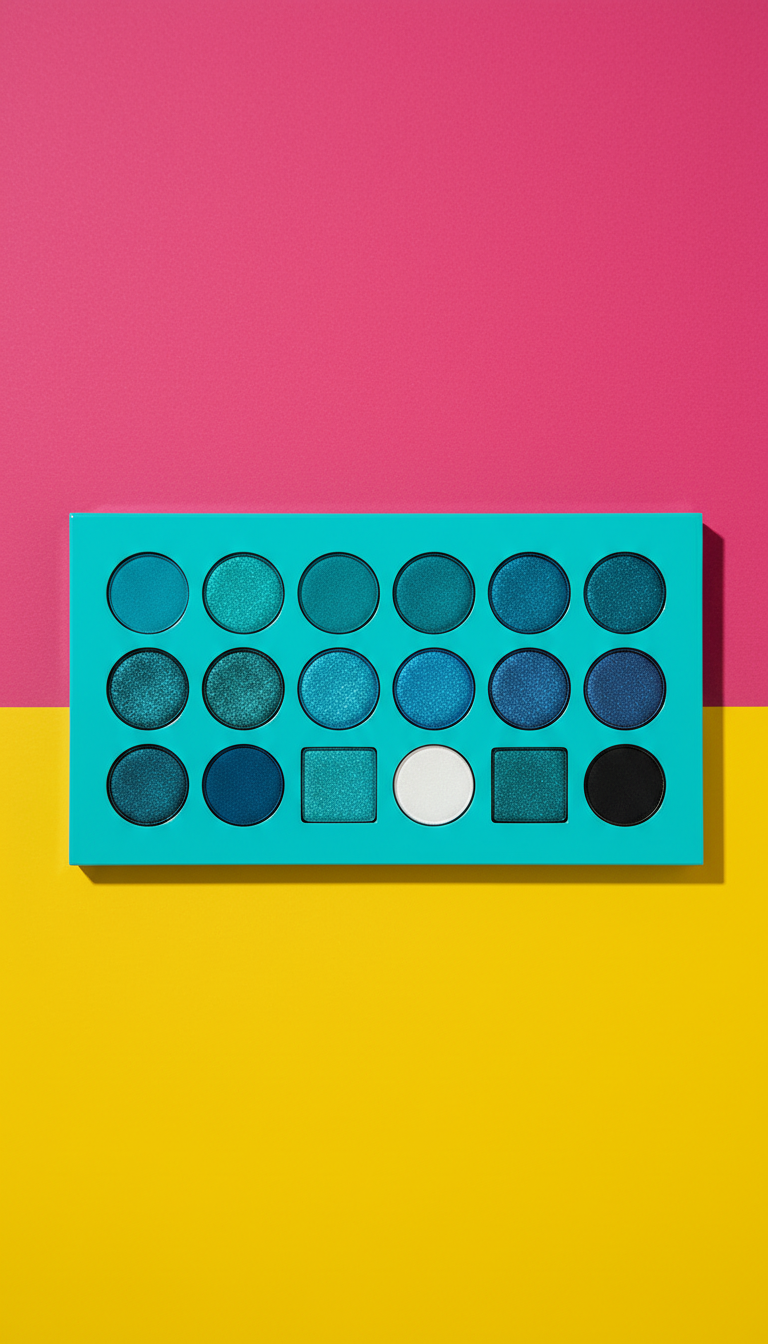 Vivid Aqua shimmer palette